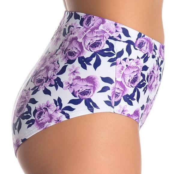 Nicole Miller High Waisted Floral Swim Bottom - Picture 3 of 6
